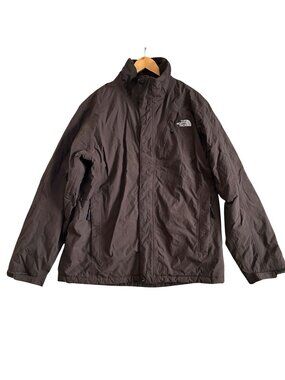 The North Face Mens L Brown HyVent Insulated Jacket Waterproof Full-Zip